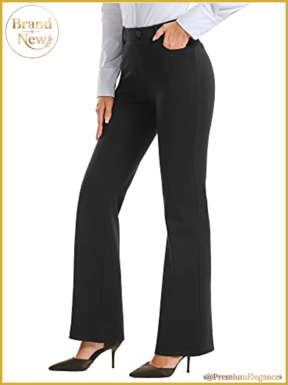 Women's Bootcut Stretch Work Dress Pants Slacks with Pockets Pull On